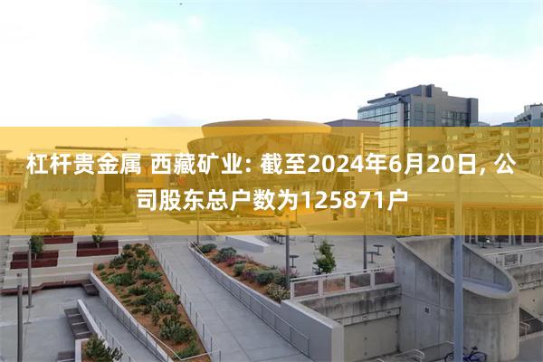 杠杆贵金属 西藏矿业: 截至2024年6月20日, 公司股东总户数为125871户