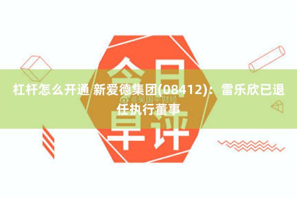 杠杆怎么开通 新爱德集团(08412)：雷乐欣已退任执行董事