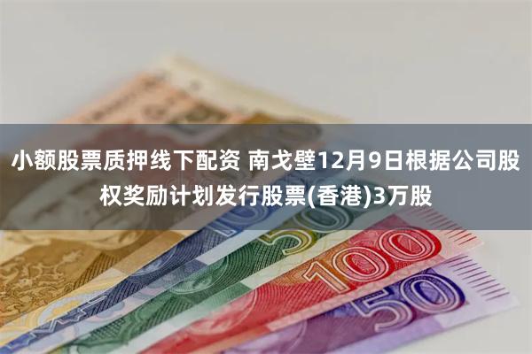 小额股票质押线下配资 南戈壁12月9日根据公司股权奖励计划发行股票(香港)3万股