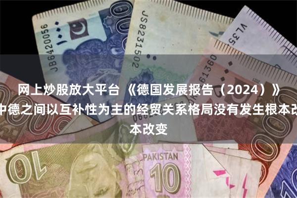 网上炒股放大平台 《德国发展报告（2024）》：中德之间以互补性为主的经贸关系格局没有发生根本改变