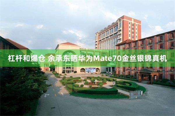 杠杆和爆仓 余承东晒华为Mate70金丝银锦真机