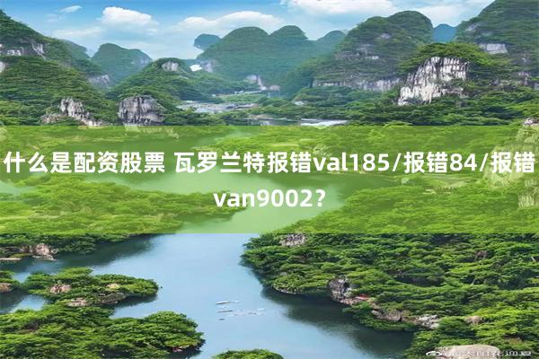 什么是配资股票 瓦罗兰特报错val185/报错84/报错van9002？