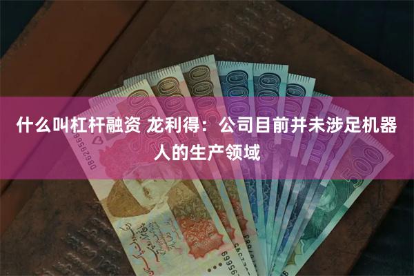 什么叫杠杆融资 龙利得：公司目前并未涉足机器人的生产领域